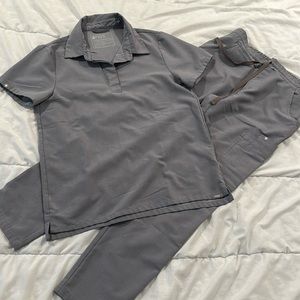 Figs women XXS dark space grey top and petite pants